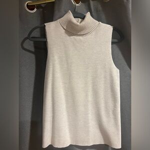 ZARA small sleeveless turtle neck beige